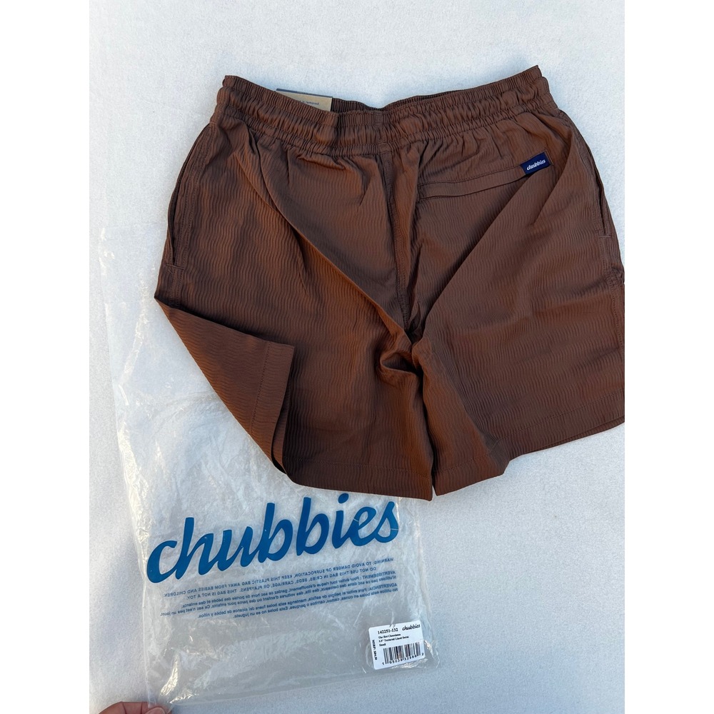 Chubbies The Hot Chocolates Textured Lined Swim Shorts Mens Small 2-in-1 - Picture 2 of 10